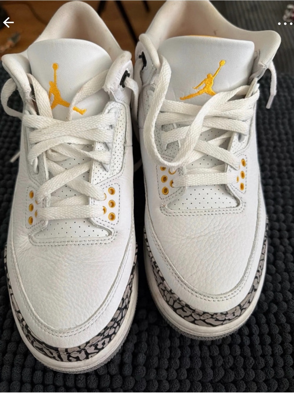 Women’s Jordan retro 3’s White and Yellow Basketball Sneakers